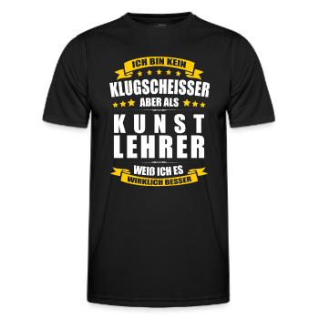 Ich Bin Kein Klugscheisser Kunstlehrer Lehrer - Männer Funktions-T-Shirt - Schwarz - Vorne - AI Model Male 178 dark (178cm)