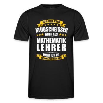 Ich Bin Kein Klugscheisser Mathematiklehrer Lehrer - Männer Funktions-T-Shirt - Schwarz - Vorne - AI Model Male 178 dark (178cm)