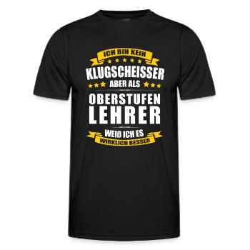 Ich Bin Kein Klugscheisser Oberstufenlehrer Lehrer - Männer Funktions-T-Shirt - Schwarz - Vorne - AI Model Male 178 dark (178cm)