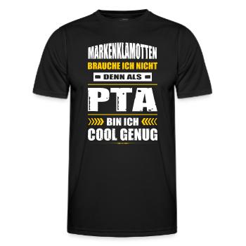 Markenklamotten Brauche Ich Nicht PTA Abschluss - Männer Funktions-T-Shirt - Schwarz - Vorne - AI Model Male 178 dark (178cm)