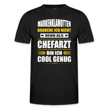 Markenklamotten Brauche Ich Nicht Chefarzt Arzt - Männer Funktions-T-Shirt - Schwarz - Vorne - AI Model Male 178 dark (178cm)