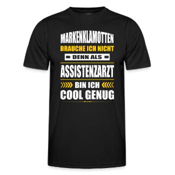 Markenklamotten Brauche Ich Nicht Assistenzarzt - Männer Funktions-T-Shirt - Schwarz - Vorne - AI Model Male 178 dark (178cm)