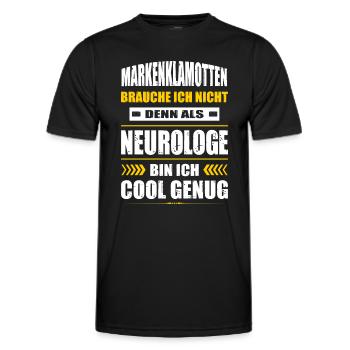 Markenklamotten Brauche Ich Nicht Neurologe Arzt - Männer Funktions-T-Shirt - Schwarz - Vorne - AI Model Male 178 dark (178cm)