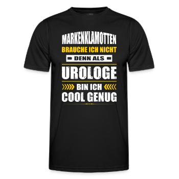 Markenklamotten Brauche Ich Nicht Urologe Arzt - Männer Funktions-T-Shirt - Schwarz - Vorne - AI Model Male 178 dark (178cm)