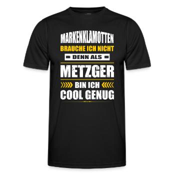 Markenklamotten Brauche Ich Nicht Metzger - Männer Funktions-T-Shirt - Schwarz - Vorne - AI Model Male 178 dark (178cm)