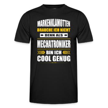 Markenklamotten Brauche Ich Nicht Mechatroniker - Männer Funktions-T-Shirt - Schwarz - Vorne - AI Model Male 178 dark (178cm)