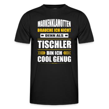 Markenklamotten Brauche Ich Nicht Tischler - Männer Funktions-T-Shirt - Schwarz - Vorne - AI Model Male 178 dark (178cm)