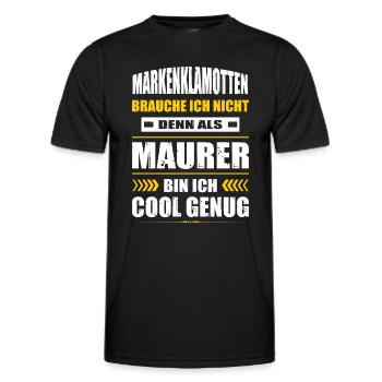 Markenklamotten Brauche Ich Nicht Maurer - Männer Funktions-T-Shirt - Schwarz - Vorne - AI Model Male 178 dark (178cm)