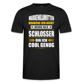 Markenklamotten Brauche Ich Nicht Schlosser - Männer Funktions-T-Shirt - Schwarz - Vorne - AI Model Male 178 dark (178cm)