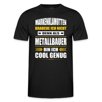 Markenklamotten Brauche Ich Nicht Metallbauer - Männer Funktions-T-Shirt - Schwarz - Vorne - AI Model Male 178 dark (178cm)