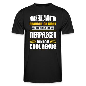 Markenklamotten Brauche Ich Nicht Tierpfleger - Männer Funktions-T-Shirt - Schwarz - Vorne - AI Model Male 178 dark (178cm)