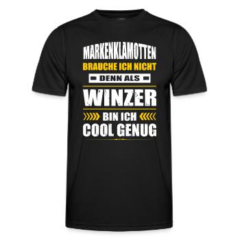 Markenklamotten Brauche Ich Nicht Winzer - Männer Funktions-T-Shirt - Schwarz - Vorne - AI Model Male 178 dark (178cm)