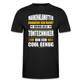 Markenklamotten Brauche Ich Nicht Tontechniker - Männer Funktions-T-Shirt - Schwarz - Vorne - AI Model Male 178 dark (178cm)