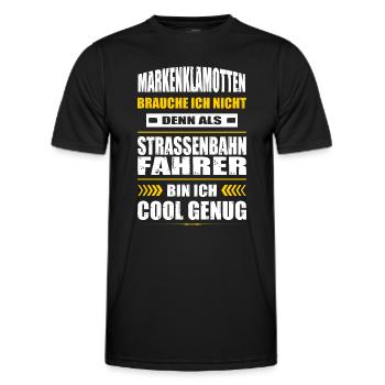 Strassenbahnfahrer Zug Zugführer Lokführer - Männer Funktions-T-Shirt - Schwarz - Vorne - AI Model Male 178 dark (178cm)