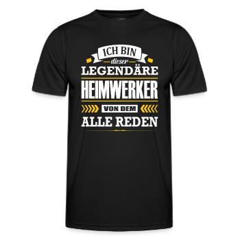 Dieser Legendäre Heimwerker Von Dem Alle Reden - Männer Funktions-T-Shirt - Schwarz - Vorne - AI Model Male 178 dark (178cm)