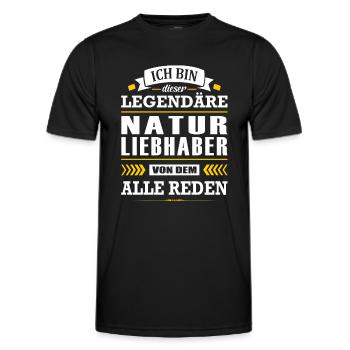 Dieser Legendäre Naturliebhaber Von Dem Alle Reden - Männer Funktions-T-Shirt - Schwarz - Vorne - AI Model Male 178 dark (178cm)