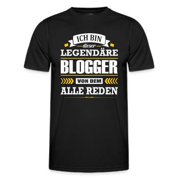Dieser Legendäre Blogger Von Dem Alle Reden - Männer Funktions-T-Shirt - Schwarz - Vorne - AI Model Male 178 dark (178cm)