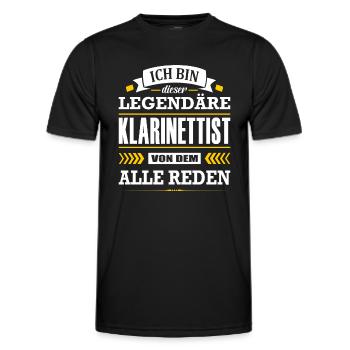 Dieser Legendäre Klarinettist Von Dem Alle Reden - Männer Funktions-T-Shirt - Schwarz - Vorne - AI Model Male 178 dark (178cm)