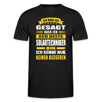 Ich Habe Nie Gesagt Der Beste Solartechniker - Männer Funktions-T-Shirt - Schwarz - Vorne - AI Model Male 178 dark (178cm)