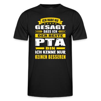 Ich Habe Nie Gesagt Der Beste PTA Abschluss - Männer Funktions-T-Shirt - Schwarz - Vorne - AI Model Male 178 dark (178cm)