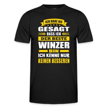 Ich Habe Nie Gesagt Der Beste Winzer Weinbauer - Männer Funktions-T-Shirt - Schwarz - Vorne - AI Model Male 178 dark (178cm)