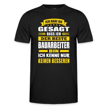 Ich Habe Nie Gesagt Der Beste Bauarbeiter - Männer Funktions-T-Shirt - Schwarz - Vorne - AI Model Male 178 dark (178cm)