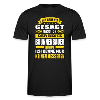 Ich Habe Nie Gesagt Der Beste Brunnenbauer - Männer Funktions-T-Shirt - Schwarz - Vorne - AI Model Male 178 dark (178cm)