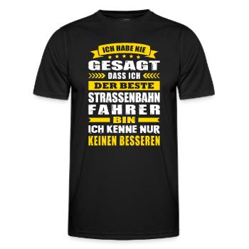 Der Beste Strassenbahnfahrer Zugfahrer Zugführer - Männer Funktions-T-Shirt - Schwarz - Vorne - AI Model Male 178 dark (178cm)