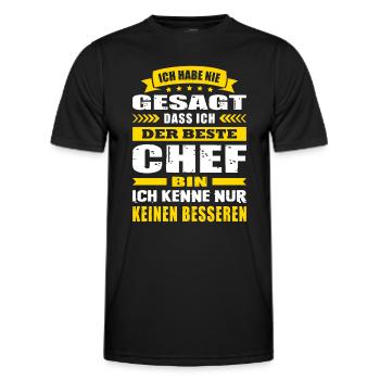 Ich Habe Nie Gesagt Der Beste Chef Büro Ironie - Männer Funktions-T-Shirt - Schwarz - Vorne - AI Model Male 178 dark (178cm)