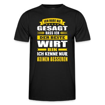Ich Habe Nie Gesagt Der Beste Wirt Gastwirt - Männer Funktions-T-Shirt - Schwarz - Vorne - AI Model Male 178 dark (178cm)