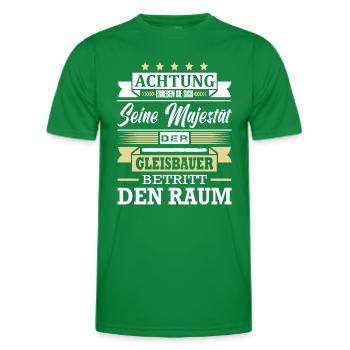 Achtung Seine Majestät Der Gleisbauer Gleisbau - Männer Funktions-T-Shirt - Kelly Green - Vorne - AI Model Male 178 dark (178cm)