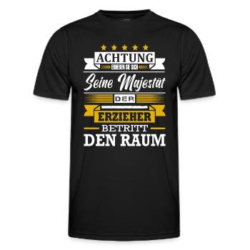 Achtung Seine Majestät Der Erzieher Kindergarten - Männer Funktions-T-Shirt - Schwarz - Vorne - AI Model Male 178 dark (178cm)