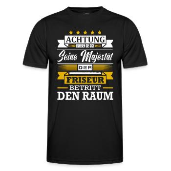 Achtung Seine Majestät Der Friseur Meister - Männer Funktions-T-Shirt - Schwarz - Vorne - AI Model Male 178 dark (178cm)