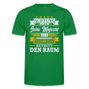Achtung Seine Majestät Der Modellbauer Modellbau - Männer Funktions-T-Shirt - Kelly Green - Vorne - AI Model Male 178 dark (178cm)