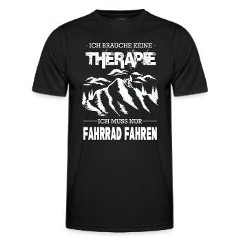 Ich Brauche Keine Therapie Fahrrad Fahren - Männer Funktions-T-Shirt - Schwarz - Vorne - AI Model Male 178 dark (178cm)