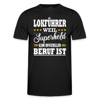 Lokführer Zugfahrer Spruch Zugführer Beruf Zug Fun - Männer Funktions-T-Shirt - Schwarz - Vorne - AI Model Male 178 dark (178cm)