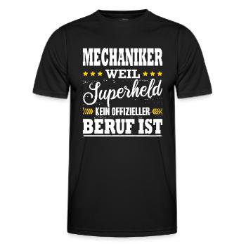Mechaniker Superheld Kfzler Prüfung Bestanden - Männer Funktions-T-Shirt - Schwarz - Vorne - AI Model Male 178 dark (178cm)