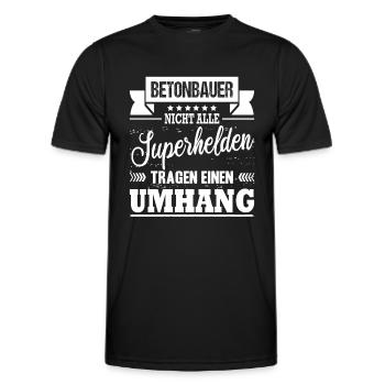 Betonbauer Spruch Stahlbetonbauer Plattenbauer - Männer Funktions-T-Shirt - Schwarz - Vorne - AI Model Male 178 dark (178cm)