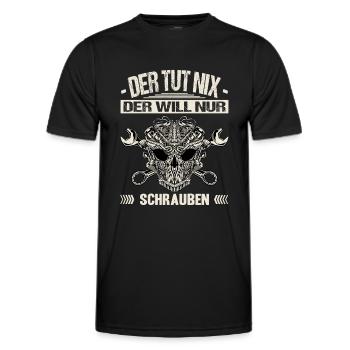 Der Tut Nix Der Will Nur Schrauben Autoschrauber - Männer Funktions-T-Shirt - Schwarz - Vorne - AI Model Male 178 dark (178cm)