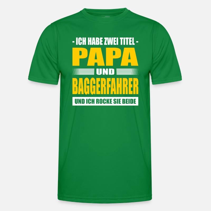 Zwei Titel Papa Und Baggerfahrer Baggerführer Männer Funktions-T-Shirt