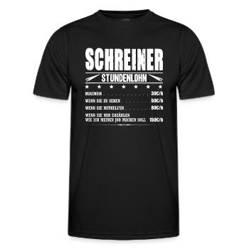 Schreiner Stundenlohn Schreinermeister Gehalt - Männer Funktions-T-Shirt - Schwarz - Vorne - AI Model Male 178 dark (178cm)