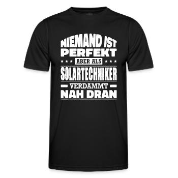 Niemand Ist Perfekt Solartechniker Photovoltaik - Männer Funktions-T-Shirt - Schwarz - Vorne - AI Model Male 178 dark (178cm)