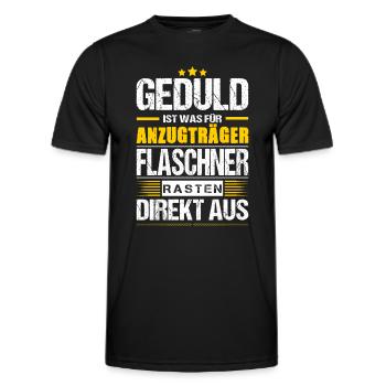 Geduld Ist Was Für Anzugträger Flaschner Spruch - Männer Funktions-T-Shirt - Schwarz - Vorne - AI Model Male 178 dark (178cm)