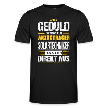 Geduld Ist Was Für Anzugträger Solartechniker - Männer Funktions-T-Shirt - Schwarz - Vorne - AI Model Male 178 dark (178cm)