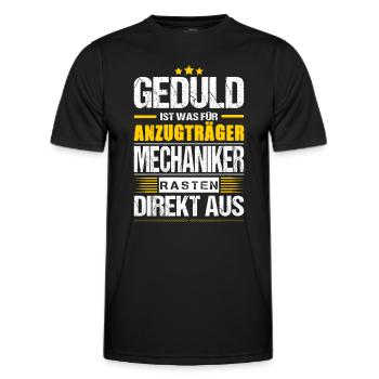 Geduld Ist Was Für Anzugträger Mechaniker Spruch - Männer Funktions-T-Shirt - Schwarz - Vorne - AI Model Male 178 dark (178cm)