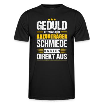 Geduld Ist Was Für Anzugträger Schmiede Spruch - Männer Funktions-T-Shirt - Schwarz - Vorne - AI Model Male 178 dark (178cm)