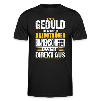 Geduld Ist Was Für Anzugträger Binnenschiffer - Männer Funktions-T-Shirt - Schwarz - Vorne - AI Model Male 178 dark (178cm)