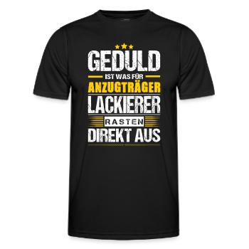 Geduld Ist Was Für Anzugträger Lackierer Spruch - Männer Funktions-T-Shirt - Schwarz - Vorne - AI Model Male 178 dark (178cm)