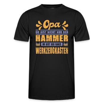 Opa Du Bist Nicht Nur Der Hammer Werkzeugkasten - Männer Funktions-T-Shirt - Schwarz - Vorne - AI Model Male 178 dark (178cm)