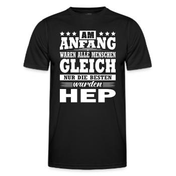 Am Anfang Waren Alle Menschen Gleich HEP Pfleger - Männer Funktions-T-Shirt - Schwarz - Vorne - AI Model Male 178 dark (178cm)